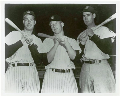 1952 Joe DiMaggio, Mickey Mantle and Ted Williams Original News Photo 